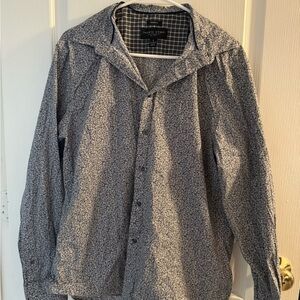 Pronto Uomo Grey and White Floral Button Up